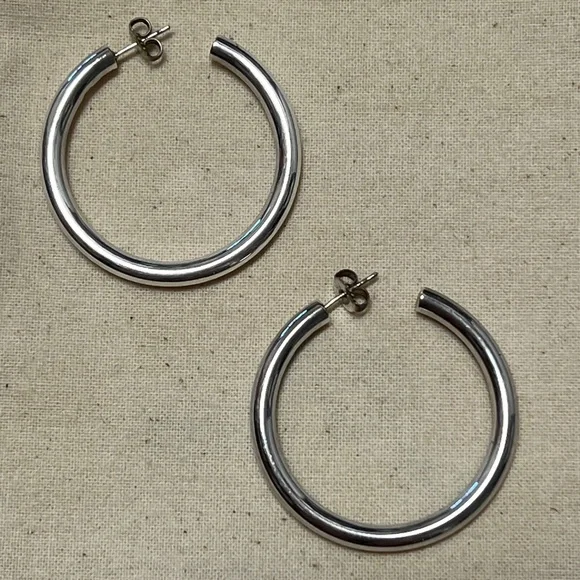 James Avery Fiesta Hoops Sterling Silver Earrings Large - Picture 4 of 6